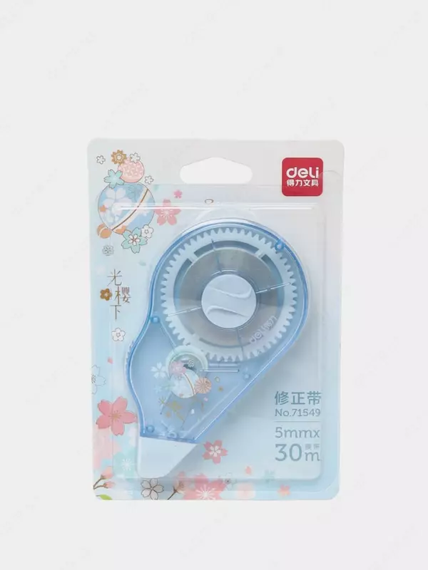  Корректирующая лента Deli 5 мм х 30 м  уп. блистер (Арт. - 71549) Цв. ассорти - 