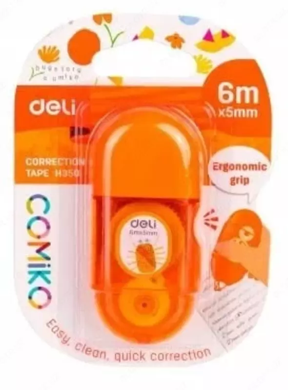  Корректирующая лента Deli Comico  5 мм х 6 м  уп. блистер (Арт. - 350-H) Цв. ассорти Только в розницу