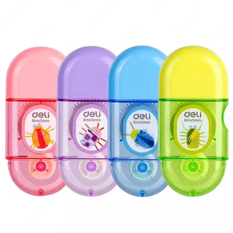 Корректирующая лента Deli Comico  5 мм х 8 м  уп. блистер (Арт. - 351-H) Цв. ассорти