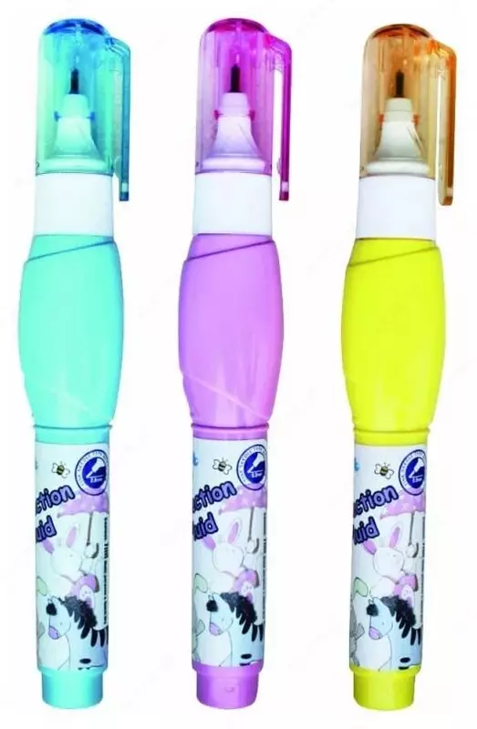 Корректирующая штрих-ручка (шариковая) Deli 7 мл.  металлич. наконечн.  уп. карт. дисплей (Арт. - 39299) Цв. ассорти