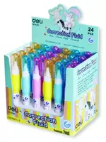   Корректирующая штрих-ручка (шариковая) Deli 7 мл.  металлич. наконечн.  уп. карт. дисплей (Арт. - 39299) Цв. ассорти