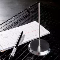  Металлическая подставка-гвоздик для чеков Deli ф. 7 6 х 1 2 х 14 2 см  уп. карт. кор. (Арт. - 0241) Серебристая Только в розницу