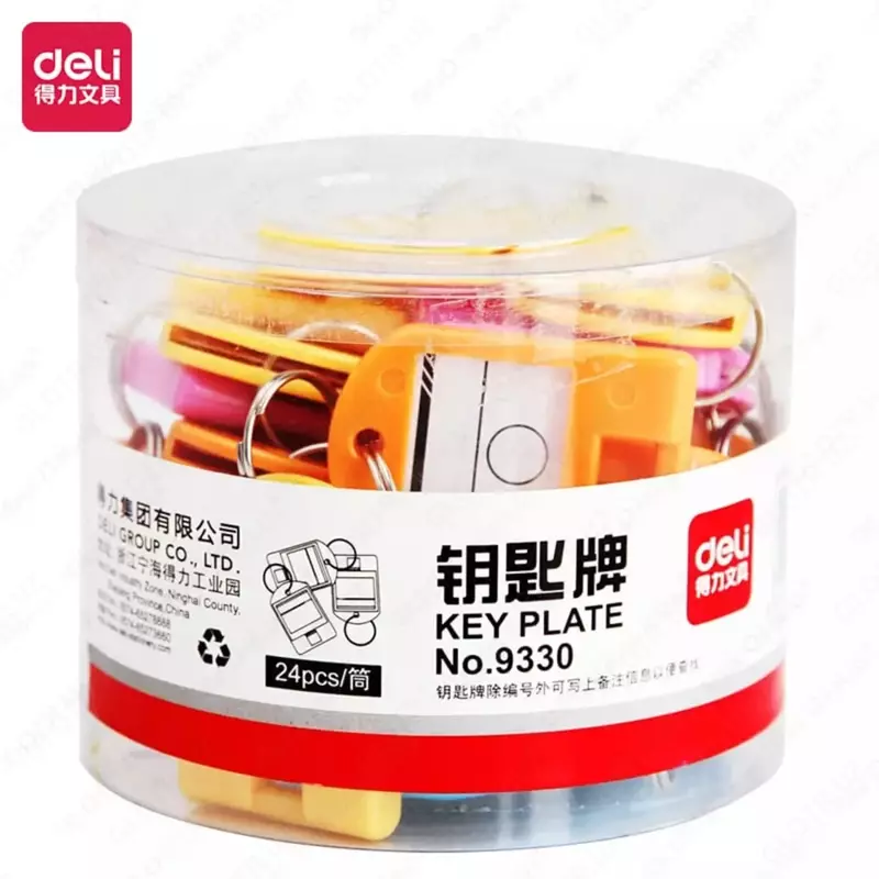  Брелок для ключей (пластик) Deli кольцо - крепление  ярлык  уп. пласт. туба (Арт. - 9330-1) Цв. ассорти OOO Smart Choice Kans