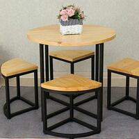 Комплект обеденный (стол и 4 стула) в стиле Лофт (КОД 001)