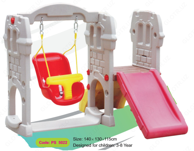 Детская горка и качели белого цвета PS 5022 - от {0} сум