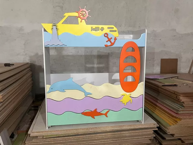 Четырехъярусная детская кровать АКВАРИУМ 5