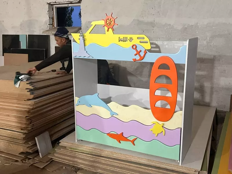 1 900 000 сум Детская дизайнерская кровать (4 яруса). Модель № 5 "АКВАРИУМ"