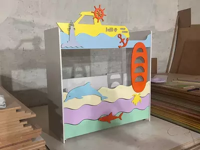 Детская дизайнерская кровать (4 яруса). Модель № 5 "АКВАРИУМ" OOO "HIGH TECH"