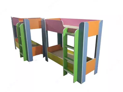 1 300 000 сум / упак Детская дизайнерская кровать (2 яруса). Модель № 7 "Цветное ассорти"