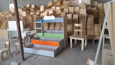 Bolalar dizaynerlik karavoti (4 qavat). 11-model "Turli xil ranglar"