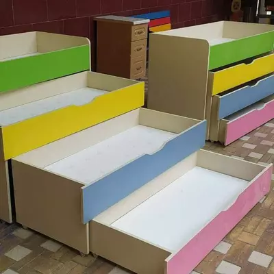 Детская выдвижная кровать (4 яруса). Модель № 13