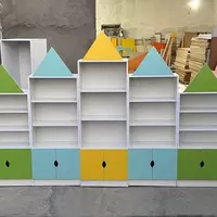 Детский цветной многофункциональный шкаф (15 полок