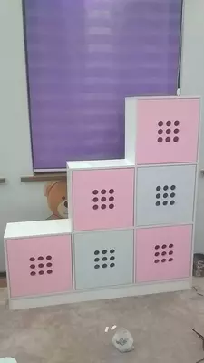 Детский цветной многофункциональный шкаф (6 полок