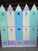 Детский цветной шкаф для одежды (2 яруса