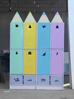 Детский цветной шкаф для одежды (2 яруса