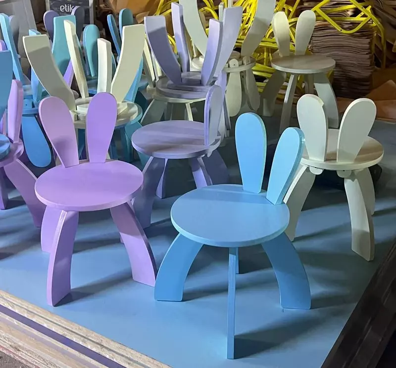 Детский дизайнерский стул. Модель № 47 "Кролик" (Ассортимент)