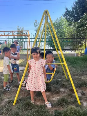 Детская цветная качель на 3 персоны. Модель №50 Только в розницу