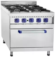 Газовая плита (с духовкой) Abat ПГК-49ЖШ  4 конф  нерж. сталь  800 х 900 х 970 мм (Россия)