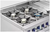   Газовая плита (с духовкой) Abat ПГК-49ЖШ  4 конф  нерж. сталь  800 х 900 х 970 мм (Россия)