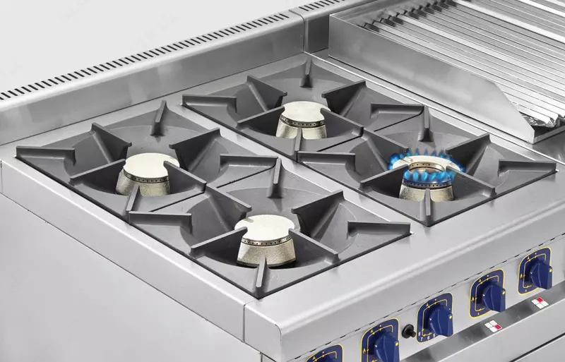  Gaz plitasi (pechsiz) Abat PGK-49P  4 konf  zanglamaydigan polat. polat  800 x 900 x 970 mm (Rossiya) - 