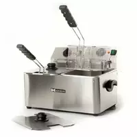  Электрическая фритюрница HURAKAN HKN-FT88N  нерж. сталь  корз. 2 шт  470 x 390 x 390 мм (Китай) - 