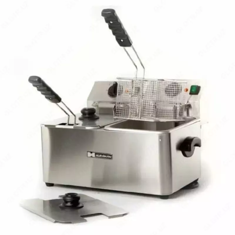  Электрическая фритюрница HURAKAN HKN-FT88N  нерж. сталь  корз. 2 шт  470 x 390 x 390 мм (Китай) - 