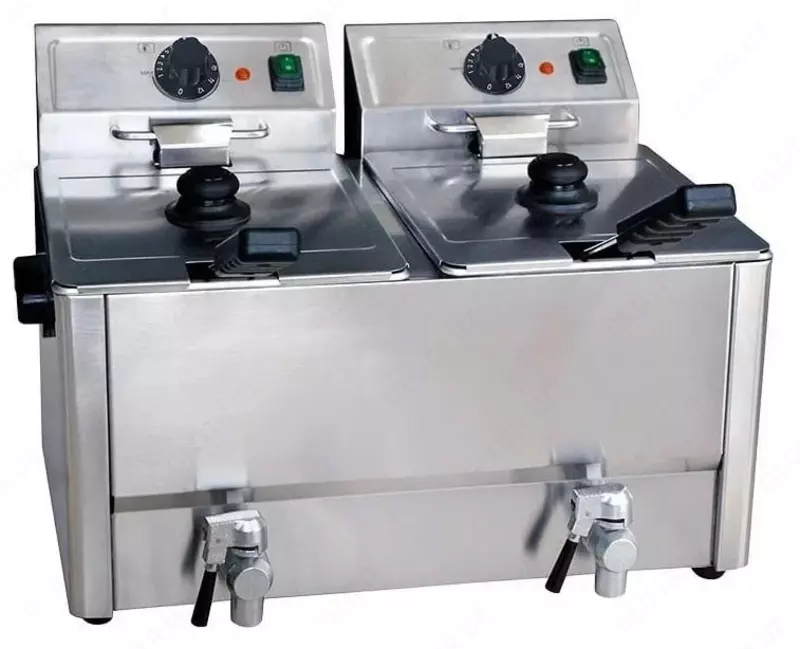   Электрическая фритюрница HURAKAN HKN-FT88N  нерж. сталь  корз. 2 шт  470 x 390 x 390 мм (Китай)