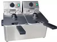  Электрическая фритюрница HURAKAN HKN-FT44N  нерж. сталь  корз. 2 шт  480 x 385 x 310 мм (Китай) - 