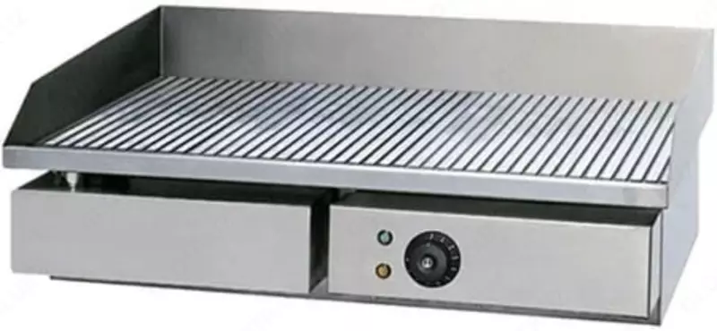  Электрическая жарочная поверхность (рифленая) HURAKAN HKN-PSR550  3 кВт  нерж. сталь  550 x 430 x 235 мм (Китай) - 