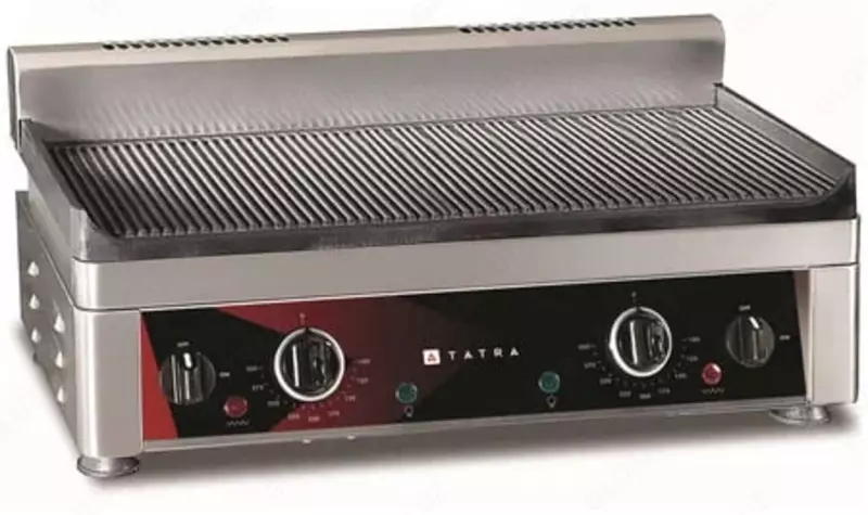 Электрическая жарочная поверхность (рифленая) TATRA TGP 5224 R  2.2 кВт  нерж. сталь/чугун  540 x 350 x 240 мм (Турция)