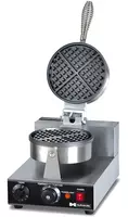 Электрическая вафельница (круглая) HURAKAN HKN-GES1M  1.0 кВт  нерж. сталь/чугун.  250 х 360 х 270 мм (Китай)