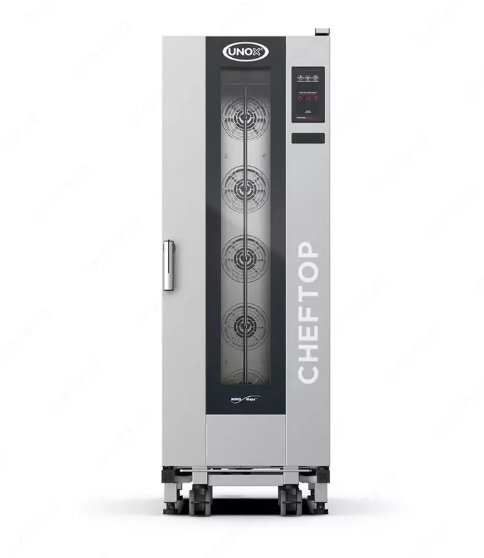  Профессиональный пароконвектомат (с тележкой) Unox CHEFTOP BIG COMPACT ONE XECL-2013-E1RS  35 кВт  650 х 1002 х 1875 мм (Италия) - 