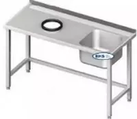 Производственный моечный стол (для овощей)  нерж. сталь  ванна  отв. для отходов  40 х 40 мм (Узбекистан)