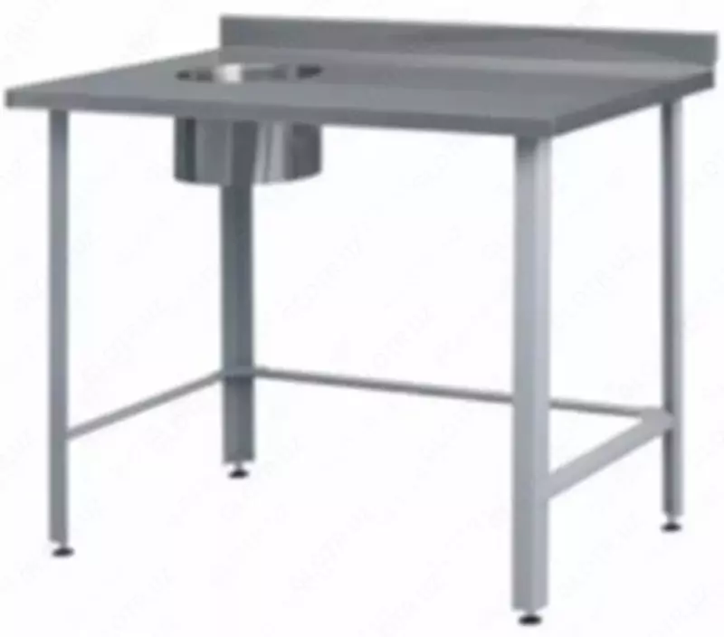 Производственный предмоечный стол (для овощей)  нерж. сталь  отв. для отходов  40 х 40 мм (Узбекистан)