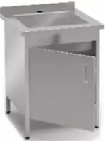 Производственная ванна с тумбой (пристенная)  нерж. сталь  500 х 500 мм (Узбекистан)