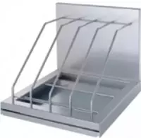 Производственная полка для разделочных досок (пристенная)  нерж. сталь  4 доски (Узбекистан)