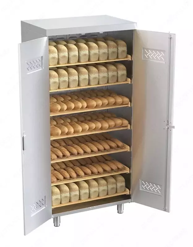  Производственный шкаф для хлеба (ШЗК)  нерж. сталь  6 дерев. полок (Узбекистан) - 
