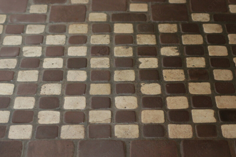 Гранитная брусчатка белого и коричневого оттенка