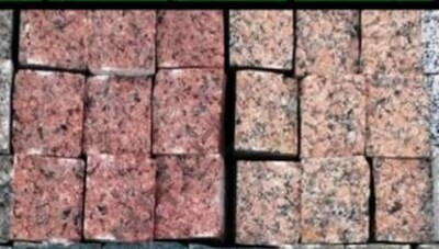 Колотая брусчатка в оттенках красного