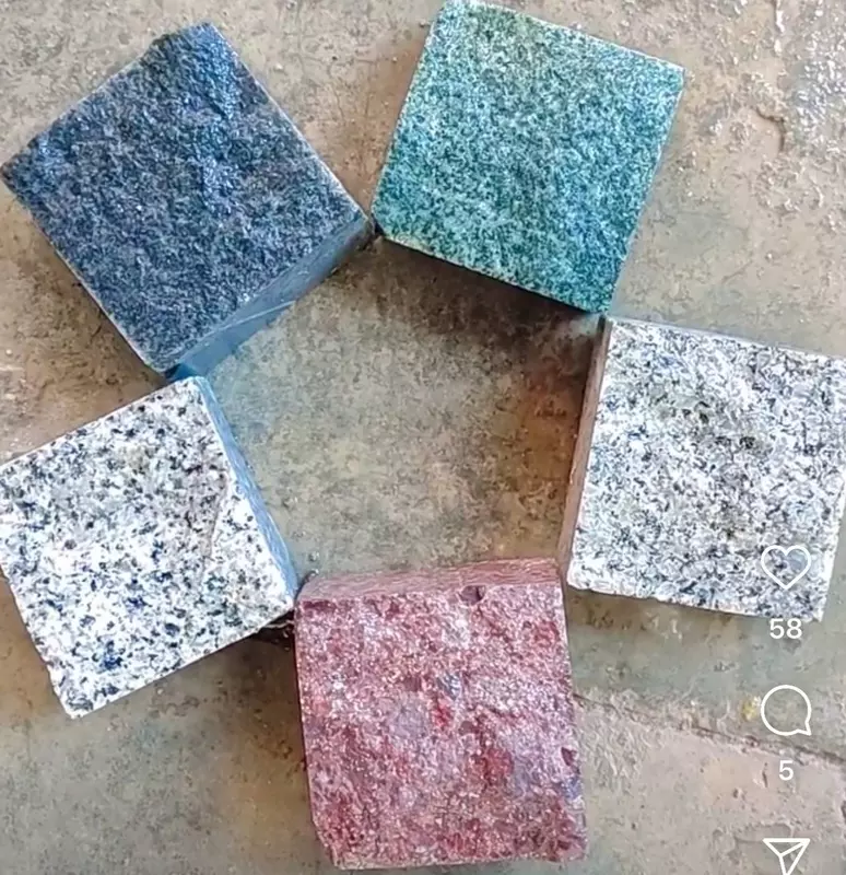 Пилено колотая гранитная брусчатка из натурального камня (любых оттенков)