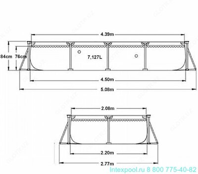 бассейн интес каркасный 450-220-84 см Только в розницу