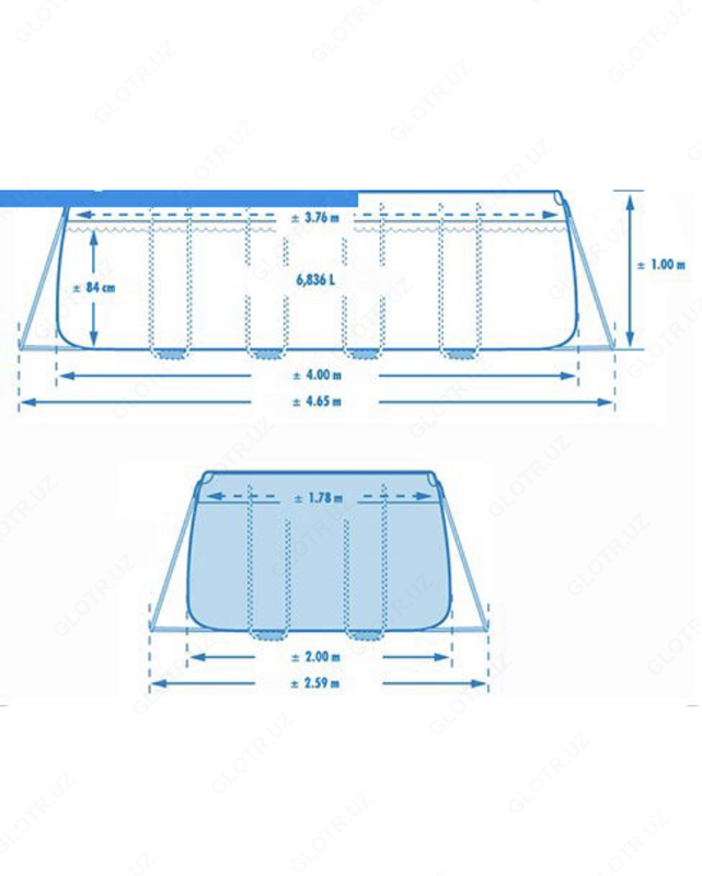 Каркасный бассейн Intex 4х2х1см Только в розницу