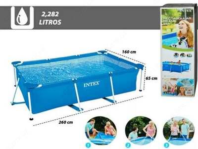 Каркасный прямоугольный бассейн INTEX 260х160х65 см