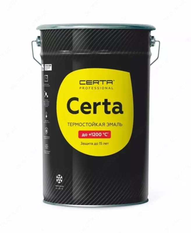 CERTA термостойкая эмаль черный глубокоматовый 1200°С (RAL 9004) (25,0)