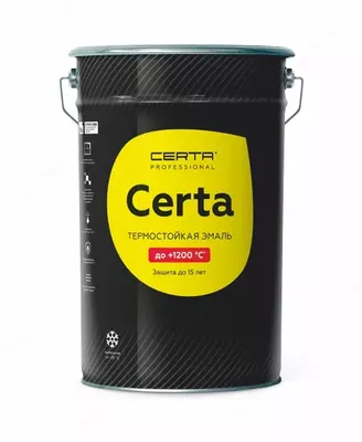 CERTA термостойкая эмаль черный глубокоматовый 1200°С (RAL 9004) (25,0)