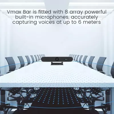 TEVO-Vmax BarWireless — AI PTZ-камера для конференций, 5x цифровой зум, 8 микрофонов, PoE