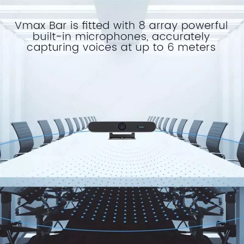 TEVO-Vmax BarWireless — AI PTZ-камера для конференций, 5x цифровой зум, 8 микрофонов, PoE