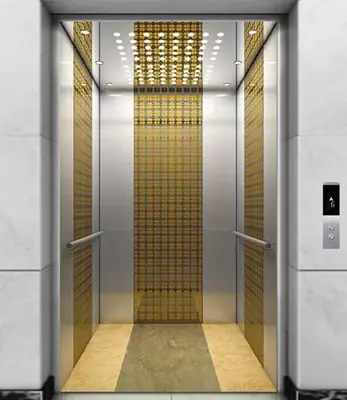 Зеркальный пассажирский лифт "SE-G001" (Золотистый)