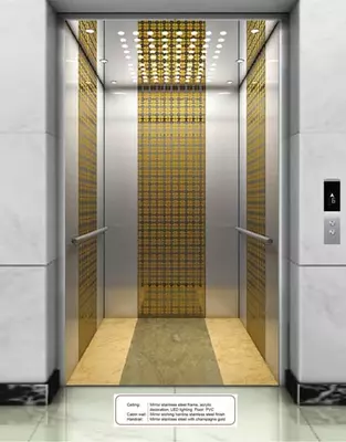 Зеркальный пассажирский лифт "SE-G001" (Золотистый) - от 149 000 000 сум / комплект