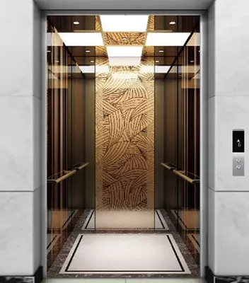 Зеркальный пассажирский лифт "SE-G004" (Золотистый)